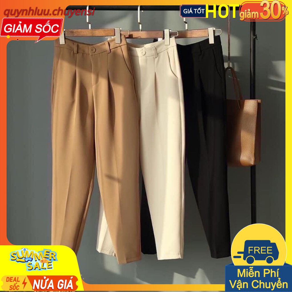 BÁN SỈ QUẦN BAGGY CÚC BỌC 3 MÀU NỮ