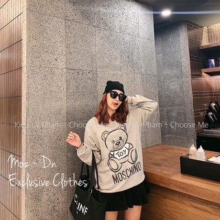 Áo nỉ da cá moschino gấu xám