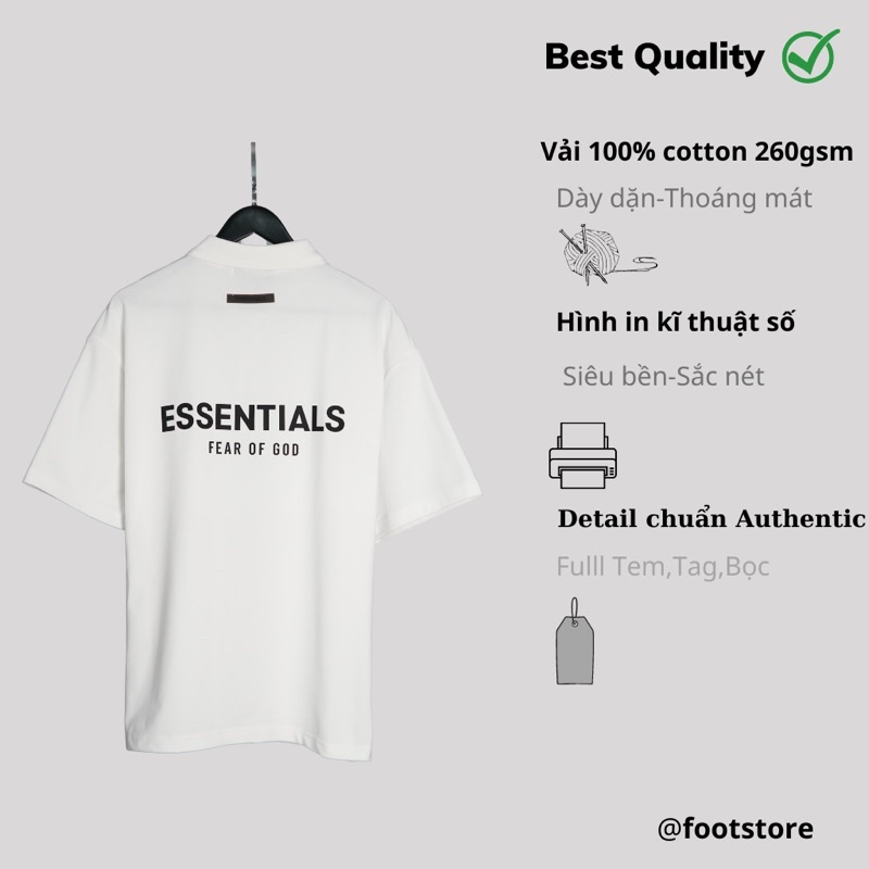 Áo polo Essentials in nổi cao cấp Áo polo Essentials siêu cấp