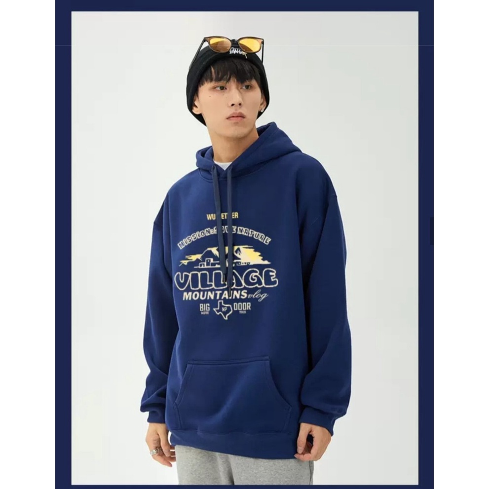 Áo Hoodie Mũ Trùm Đầu VILLAGE Nỉ Ngoại Phong Cách Nam Nữ Thời Trang Hot Trend 2022