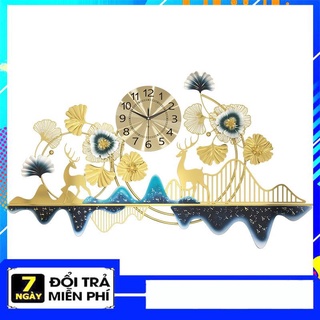Đồng hồ treo tường, đồng hồ trang trí decor vòng mã hươu vàng mã m008