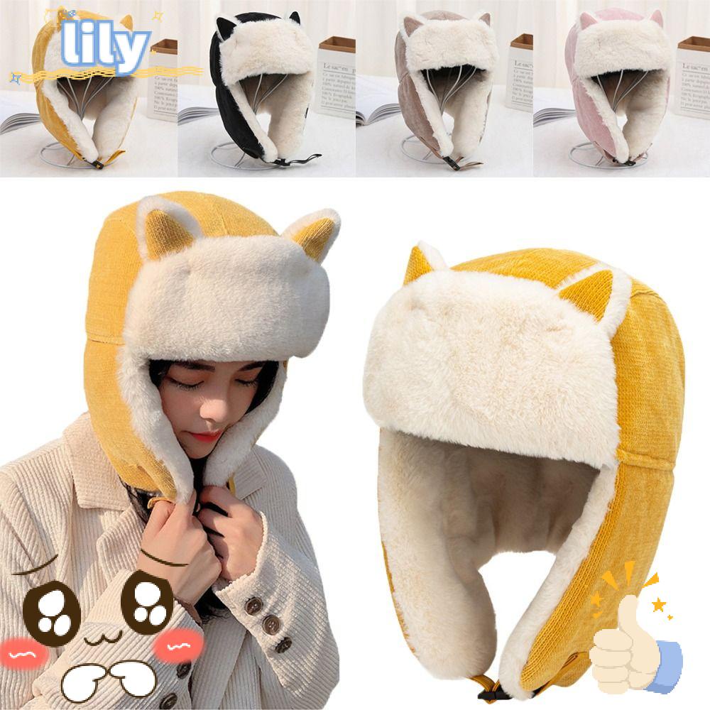 Nón Chụp Tai Bằng Cotton Dày Dặn Chống Lạnh Giữ Ấm Mùa Đông