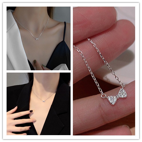 Vòng Cổ Choker Mặt Nơ Tinh Tế Đơn Giản Thời Trang Cho Nữ