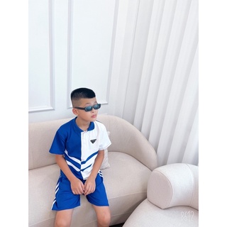 Bộ polo sọc chéo cho bé trai