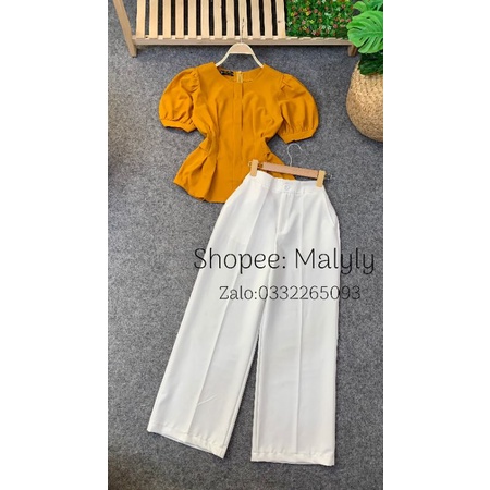 ÁO PEPLUM CỔ TRÒN TAY PHỒNG