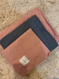 Bộ chăn ga gối cotton đũi: cam ghi