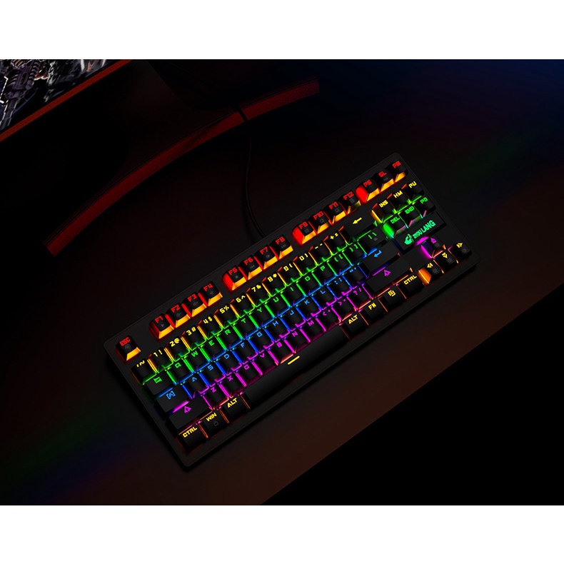 Bộ Bàn Phím Cơ Gaming K2 Và Chuột Free Wolf V5 LED 10 Chế Độ Chơi Mọi Game Liên Minh, Đột Kích, PUBG, Tặng Lót Chuột