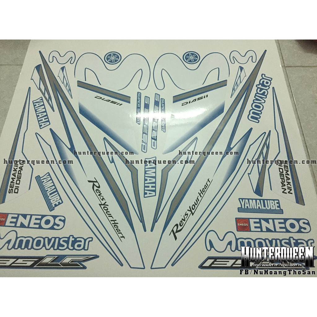 Tem rời Exciter 135 đời 2006-2009. Movistar dán xe xanh (khác đời hoặc màu xe thì khách nhớ inbox)