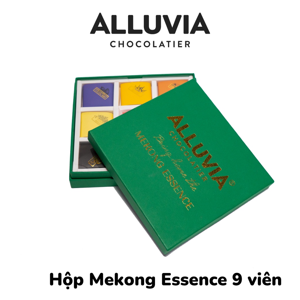 Hộp quà tặng socola nguyên chất Mekong Essence 9 viên Alluvia Chocolate