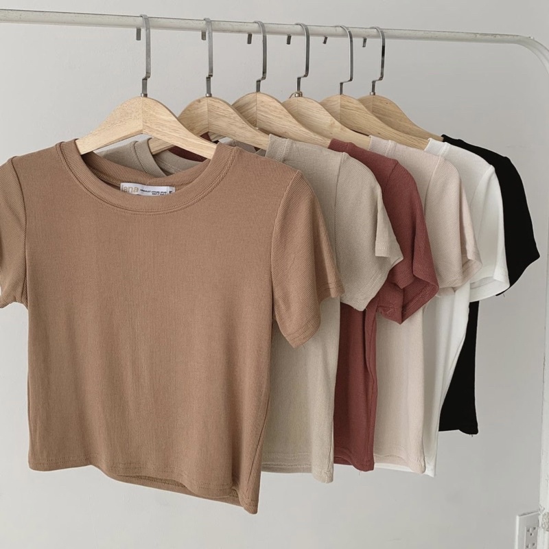 Áo Croptop Thun Co Giãn | AKHQ0001 | Lana Official