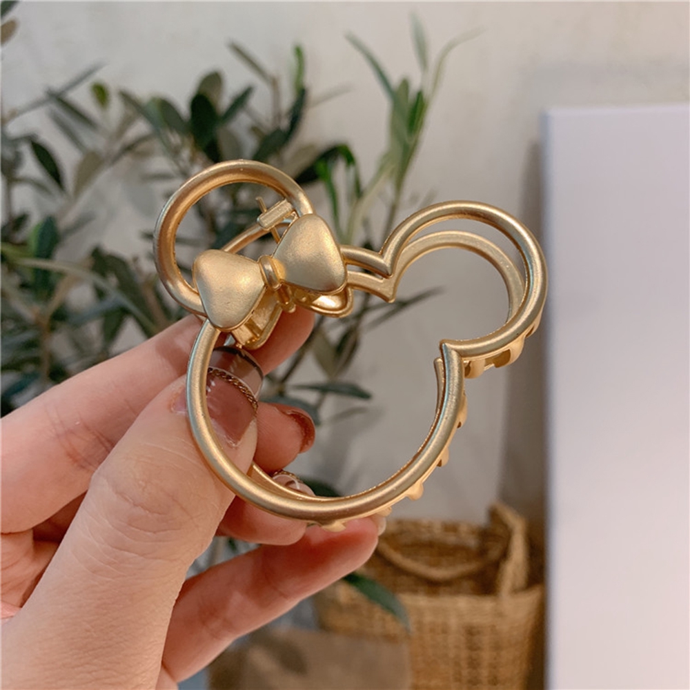 【COD】Kẹp tóc hình chuột Mickey bằng kim loại màu vàng thời trang