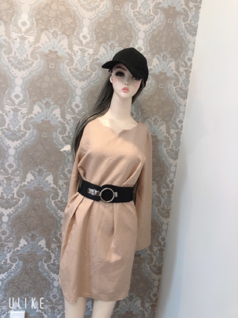 Đầm dáng suông tay dài công sở