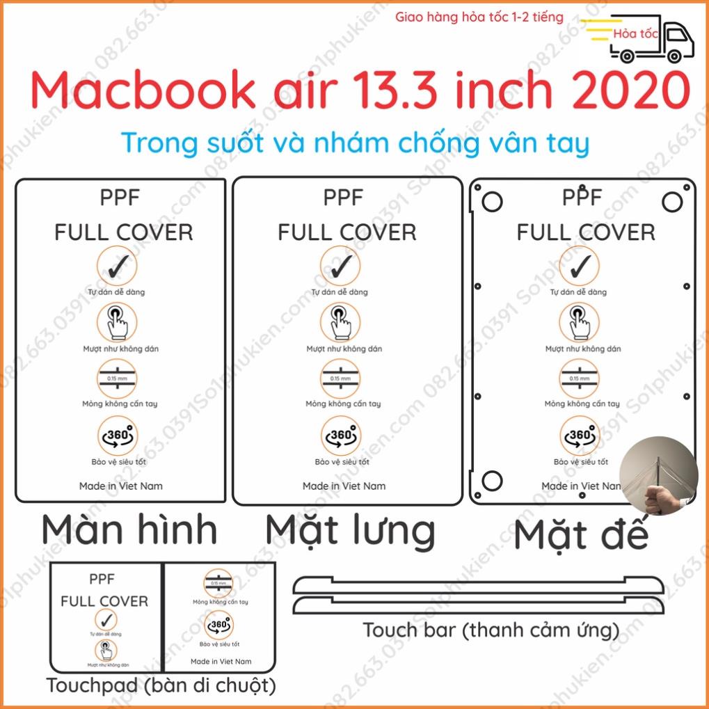 Dán PPF usa macbook pro / air 2020 13’3 inch giữ cho mac luôn mới hơn 10 năm, tự phục hồi vết thương