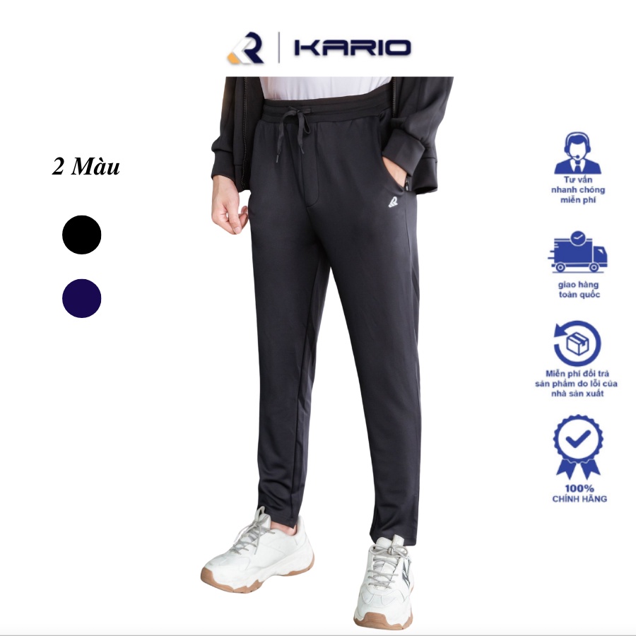 Quần Dài Nam Thể Thao KARIO Chất liệu polyester Ống xuông Cạp Chun KRJ20-04