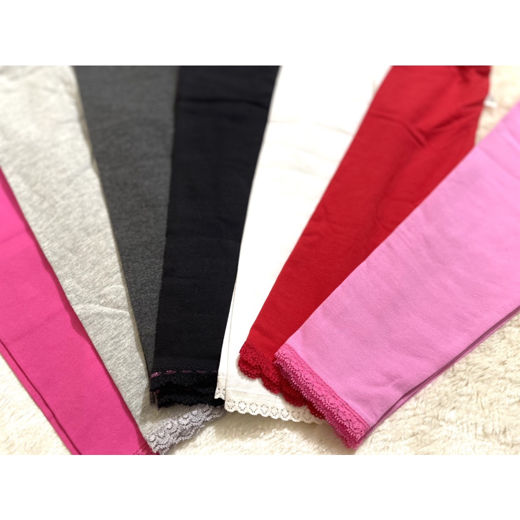 Quần Legging trơn ren bé đến 7 tuổi