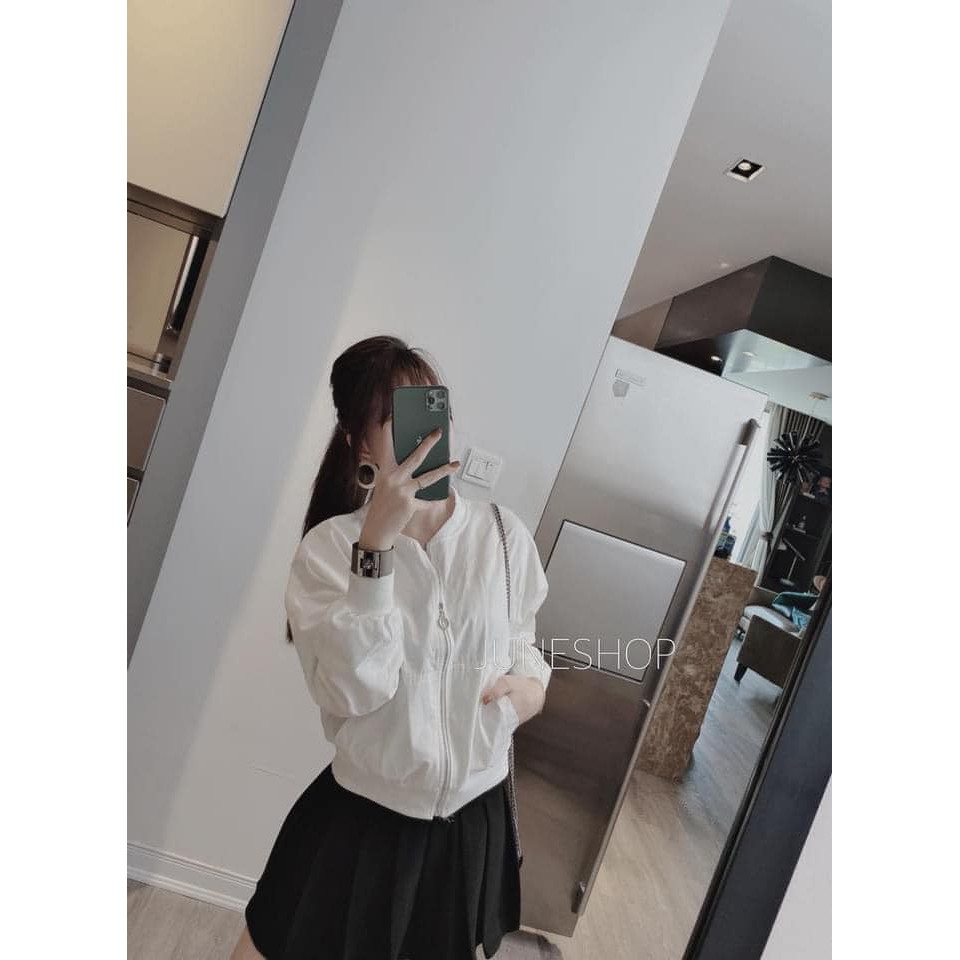 [Mã WASTUP5 giảm 10% tối đa 20K đơn 99K] bán sỉ áo bomber túi nổi 2 màu đen trắng cho nữ x | BigBuy360 - bigbuy360.vn