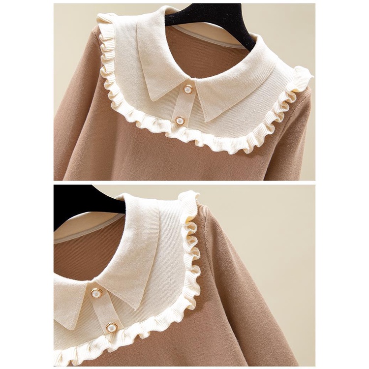 Áo Sweater Dệt Kim Dáng Rộng Thời Trang Thu Đông Dành Cho Nữ