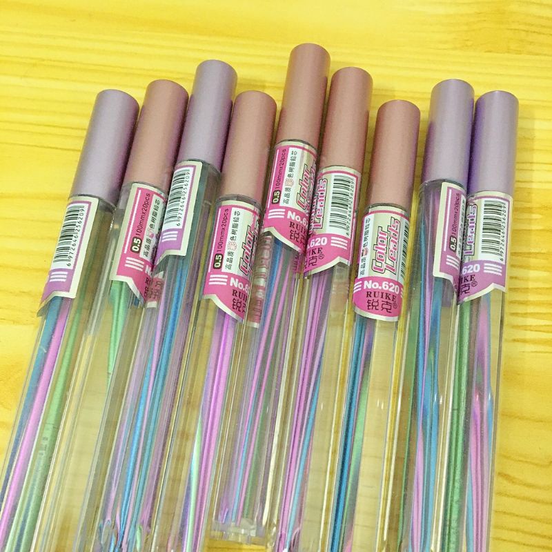 Ngòi bút chì, ngòi chì kim 7 màu bao quanh  2B 0.5mm - 1 lọ