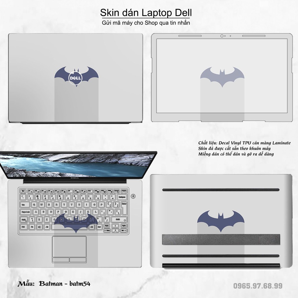 Skin dán Laptop Dell in hình Người dơi _nhiều mẫu 3 (inbox mã máy cho Shop)