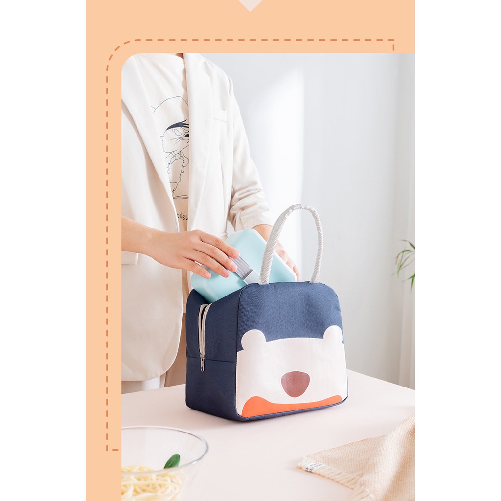 Túi Cách Nhiệt Đựng Cơm Chống Thấm Nước Hình Gấu - Dumi Shop