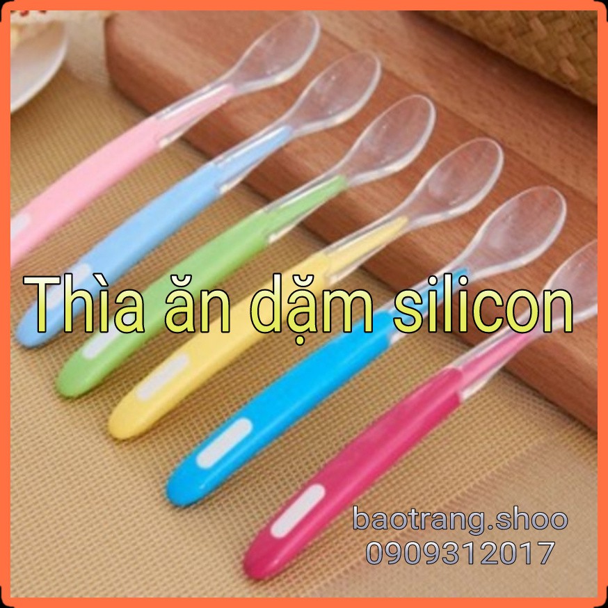 [Siêu rẻ] Thìa ăn dặm silicon siêu mềm cho bé