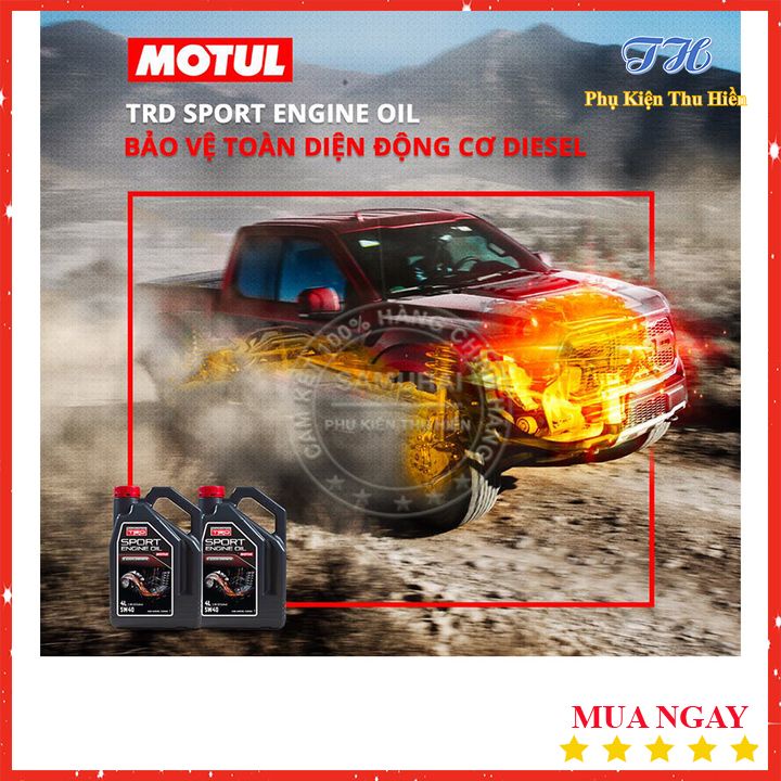 Nhớt Xe Hơi Động Cơ Dầu Motul TRD Sport Engine Oil 5W40 Diesel Bình 4L - Hàng Chính Hãng