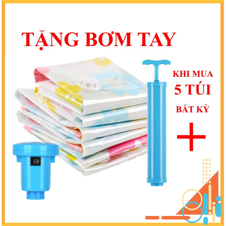 [FREESHIP + QUÀ TẶNG] Túi hút chân không đựng chăn màn quần áo, chống nấm mốc hình hoa - Tặng bơm tay khi mua 5 túi