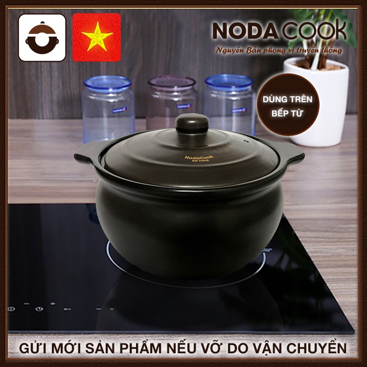 Nồi đất bếp từ 3.3 lít NodaCook - Kho cá, nấu cháo, hầm canh