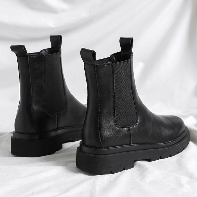 Giày Chelsea Boots mũi tròn, Giày da nam HOMME đế 4,5cm tăng chiều cao 6032-R