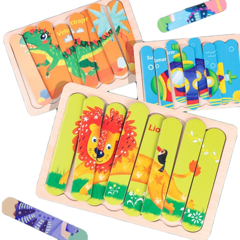 Đồ chơi xếp hình động vật bằng gỗ sáng tạo giáo dục sớm cho bé