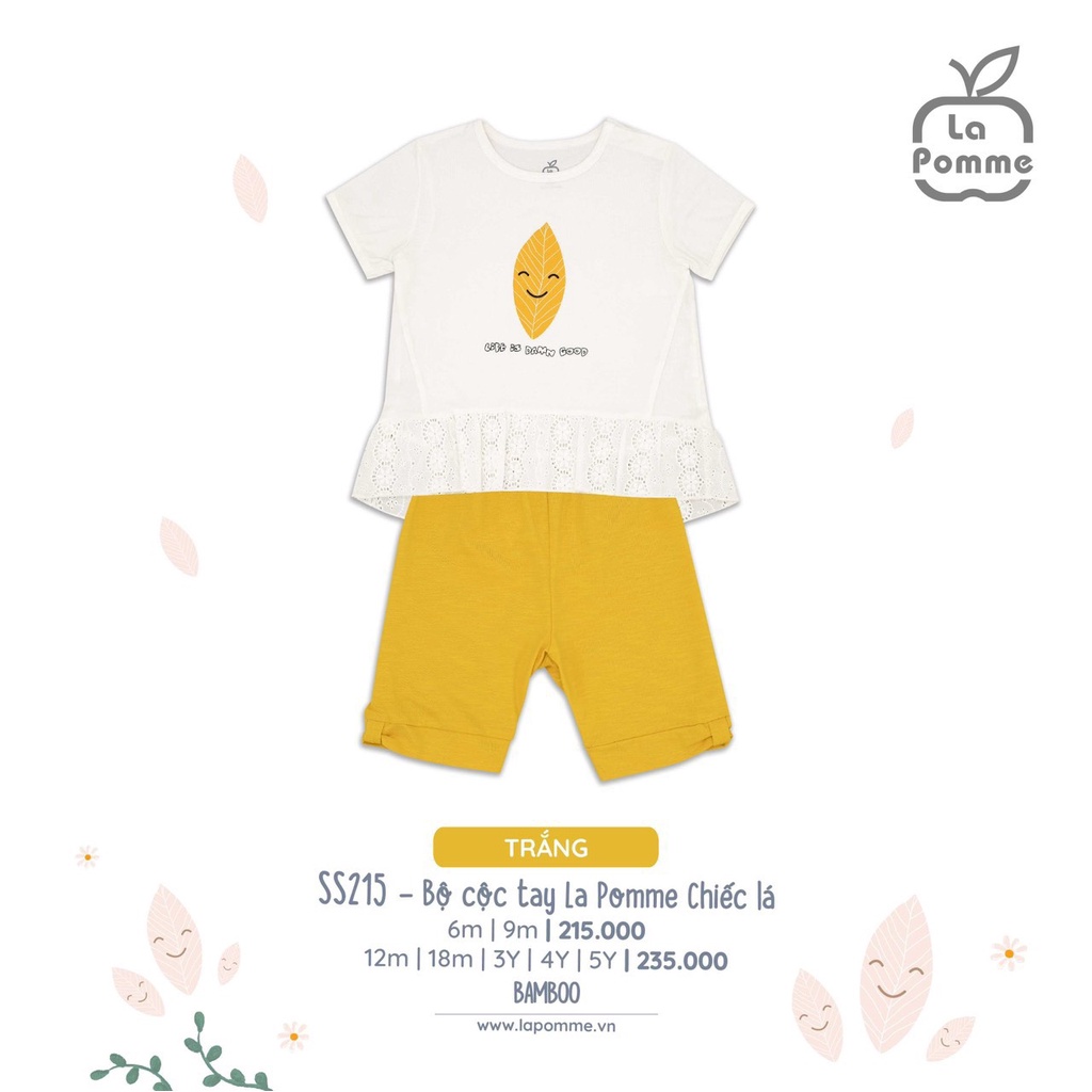 SS215 Lapomme Bộ cộc tay bé gái Lapomme chiếc lá