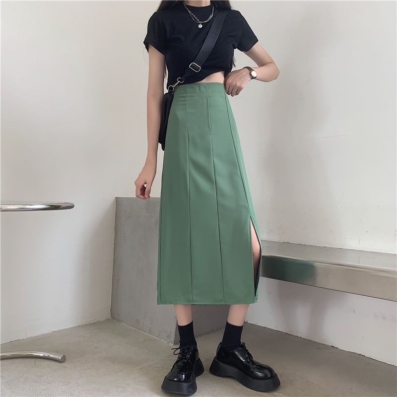 Chân váy chữ A lưng cao phong cách Hàn Quốc dễ phối đồ dành cho nữ