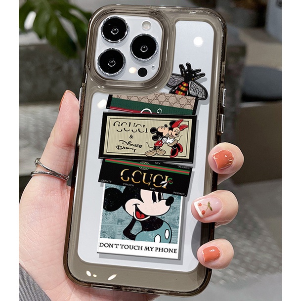 Ốp Điện Thoại Silicon TPU Mềm Trong Suốt Chống Sốc In Hình Chuột Dễ Thương Cho IPhone 14 13 12 11 Pro XS Max X XR 8 7 6 6S Plus