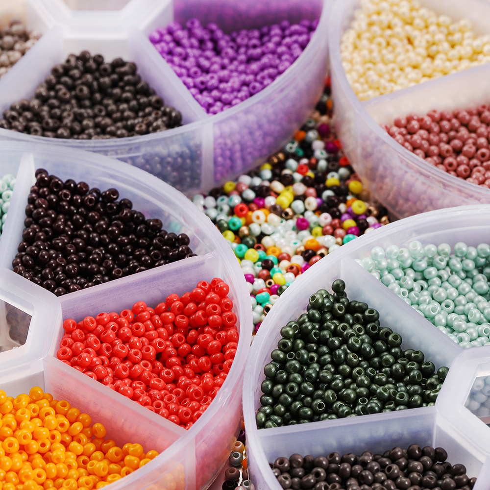 Hộp 4800 hạt thủy tinh ST.KUNKKA 2mm dùng làm trang sức tùy chọn màu sắc
