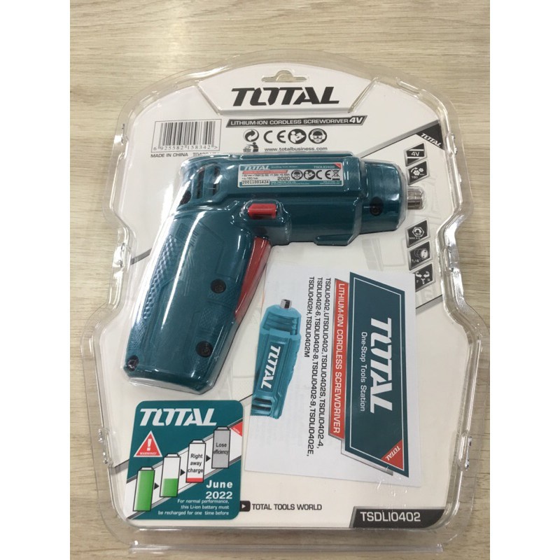 Máy siết vít  dùng pin 4V  total TSDLI0402 hàng chính hãng