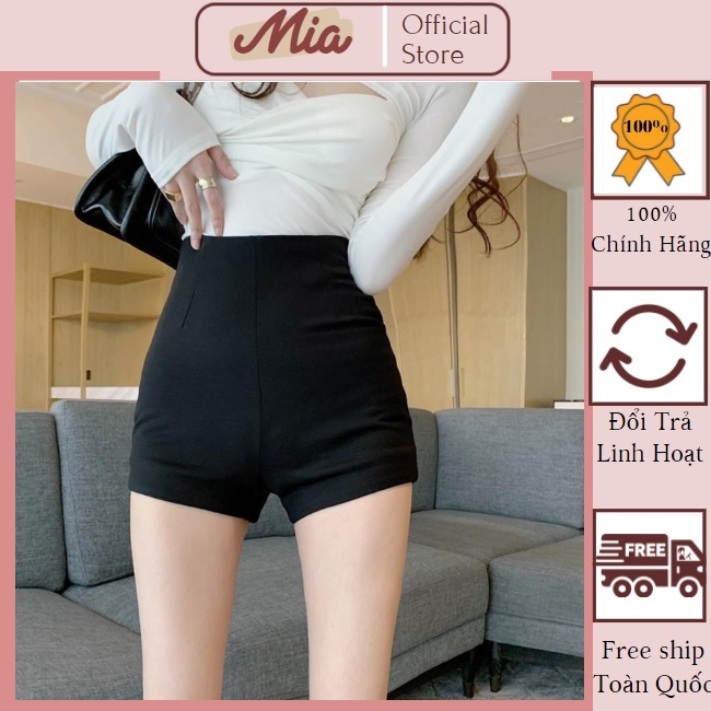 Quần short dance nữ vải umi co giãn, quần đùi biker lưng cao chất siêu mịn mát cực xinh Mia Shore