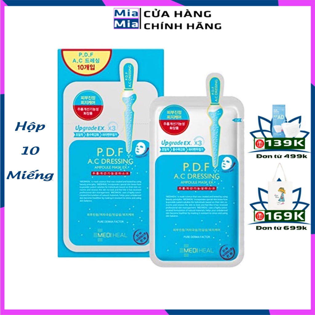 Mặt Nạ Mediheal PDF [HỘP 10 MIẾNG] Làm Dịu Da Giảm Kích Ứng Cho Da Mụn Mediheal P.D.F AC Dressing Ampoule Mask EX 25ml