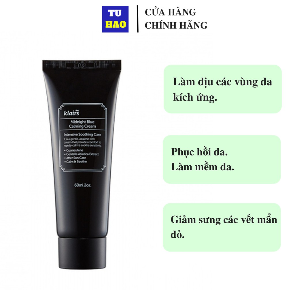 Kem dưỡng ẩm phục hồi da Klairs Midnight Blue Calming Cream 60ml