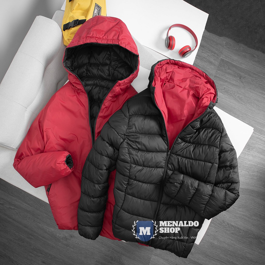 Áo Phao Lông Vũ 2 Mặt Siêu Nhẹ Mặc Ấm Chống Nước 100%