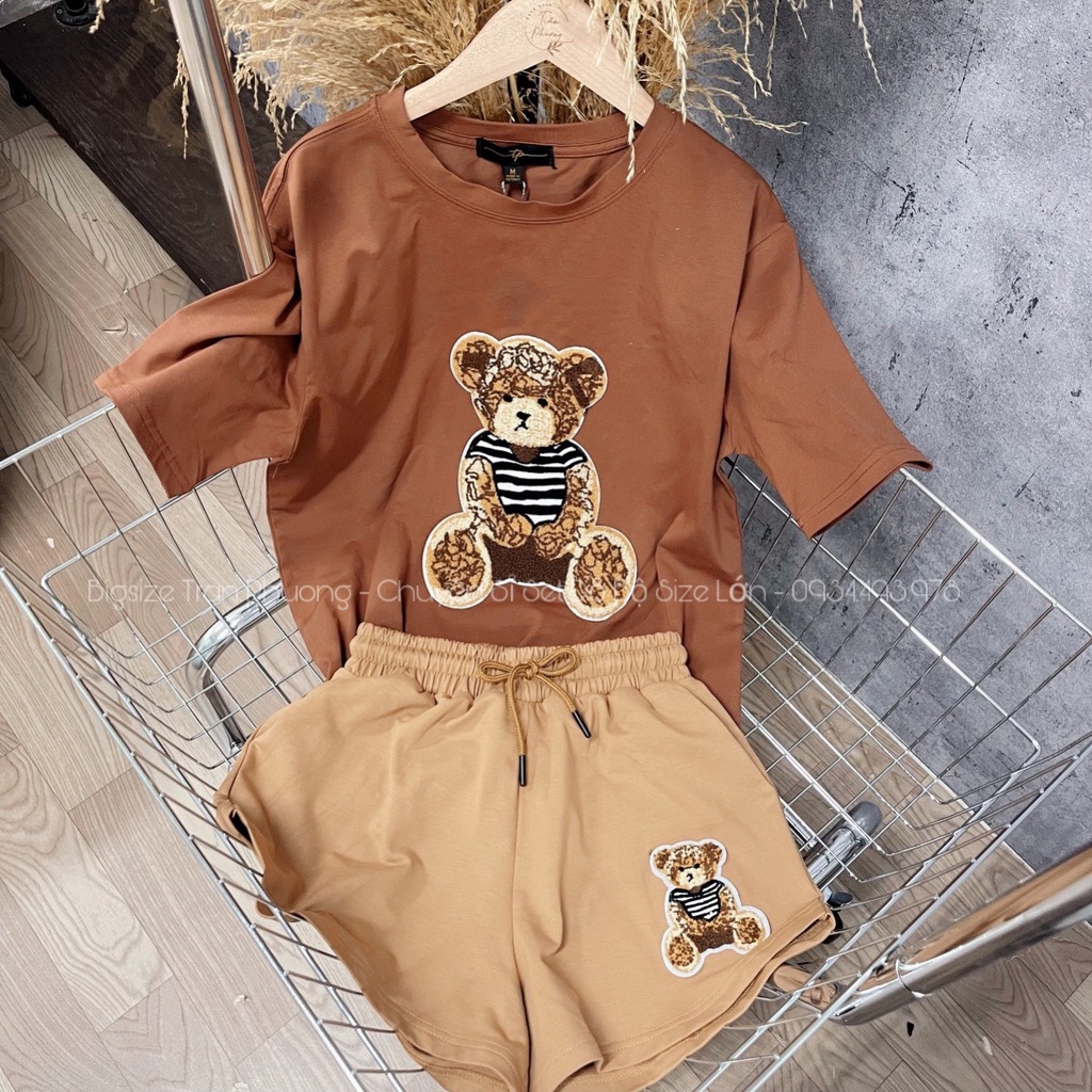 ⚡ Áo thun cotton, quần da cá mềm mát - Hình thêu logo sắc nét xịn sò Quảng Châu