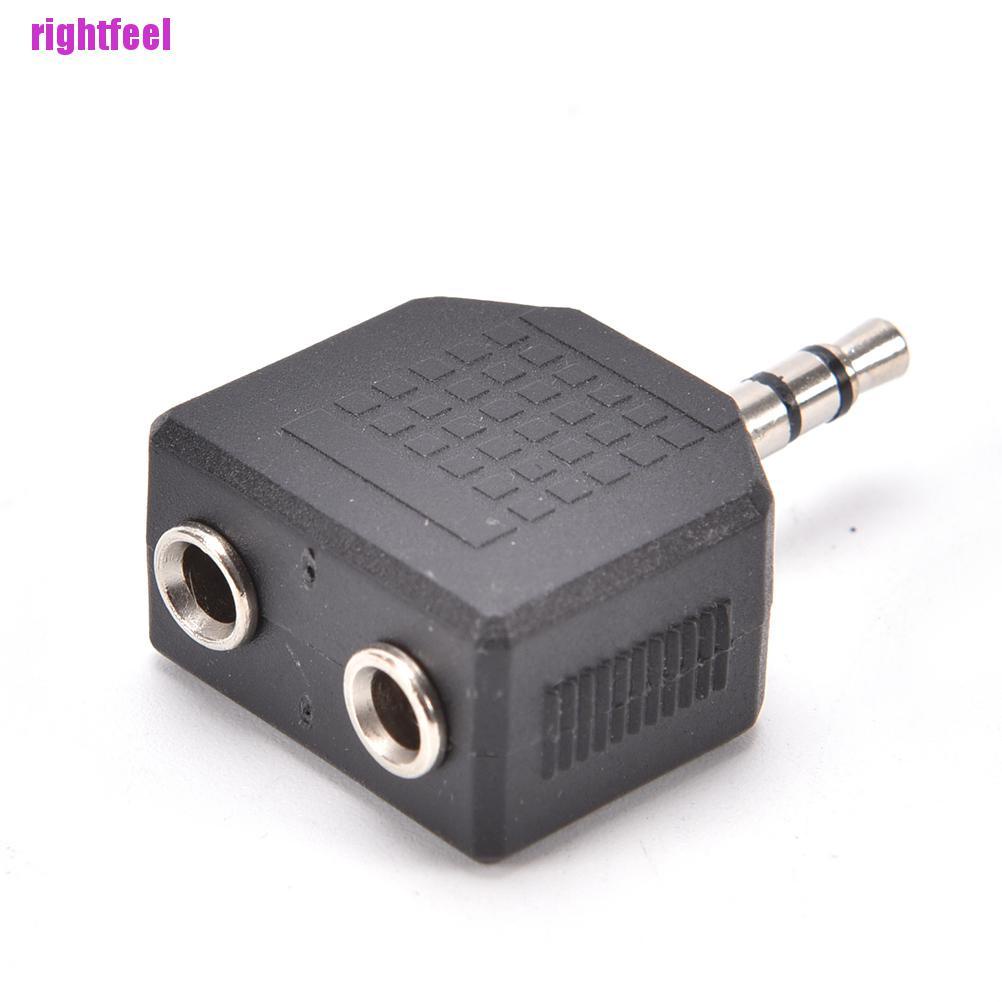 Rightfeel 2PCS Audio 3.5mm Jack Male to Double AUX Female Headphone Y Splitter Adapte