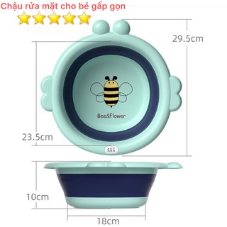 Thao/Chậu Rửa Mặt Cho Bé Gấp Gọn Hình Ong Tiện Lợi, Dễ Thương