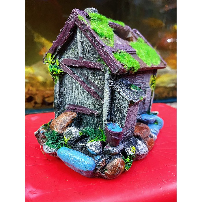CẢNH NHÀ PHỦ RÊU TRANG TRÍ HỒ CÁ NON BỘ 14X10X12CM
