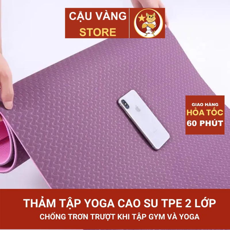 ❀Thảm tập yoga định tuyến 8 10mm, chống trượt chất liệu cao su non tấm TPE 2 miếng lớp lót