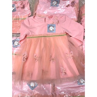 Đầm hồng tay dài bé gái