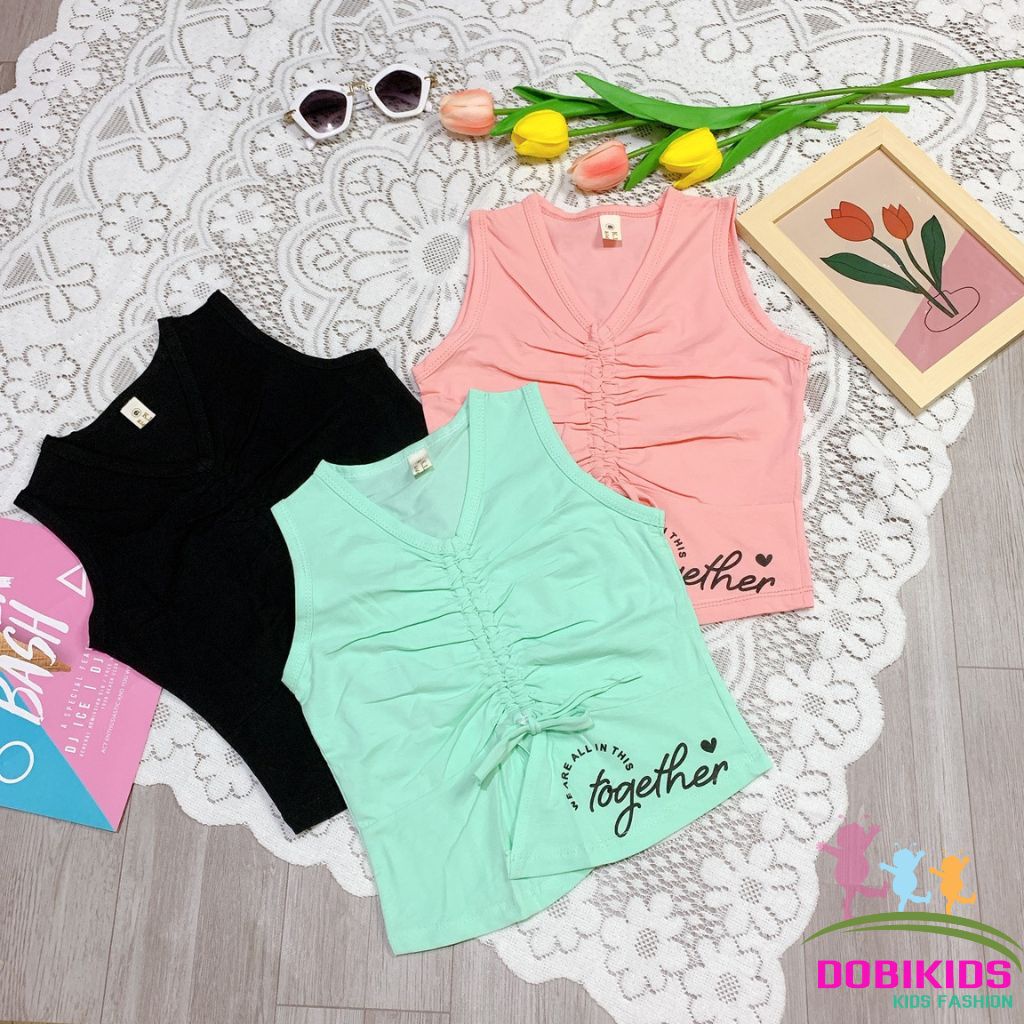 Áo Bé Gái Sát Nách Thun Cotton 4 Chiều Đẹp Mềm Co Giãn (08-26kg)