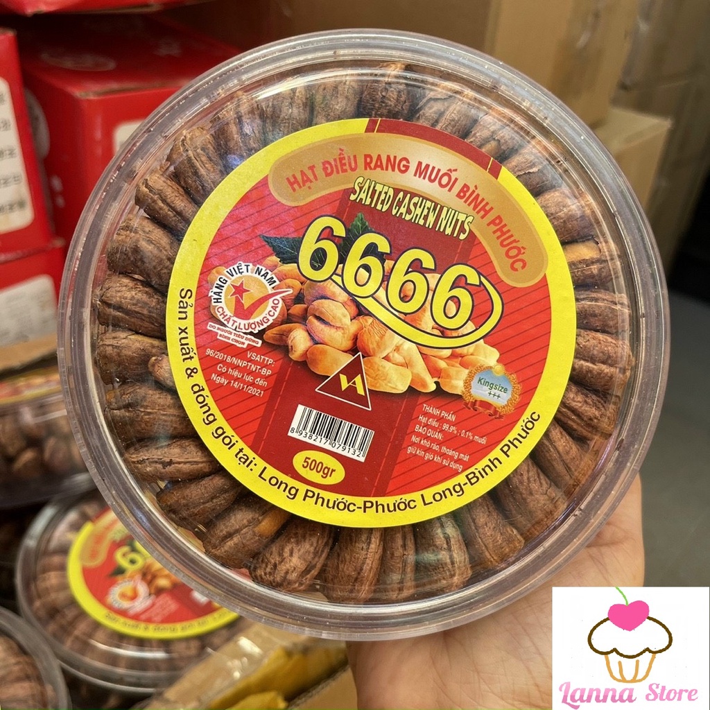 [Hàng chuẩn Loại 1] Hạt điều rang muối Bình Phước Hột điều lụa rang - Hộp 500gram