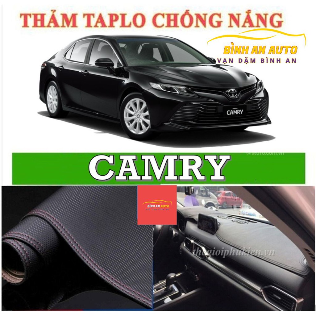 Thảm Taplo TOYOTA CAMRY 2016-2019, thảm taplo da vân cacbon cao cấp - Bình An Auto