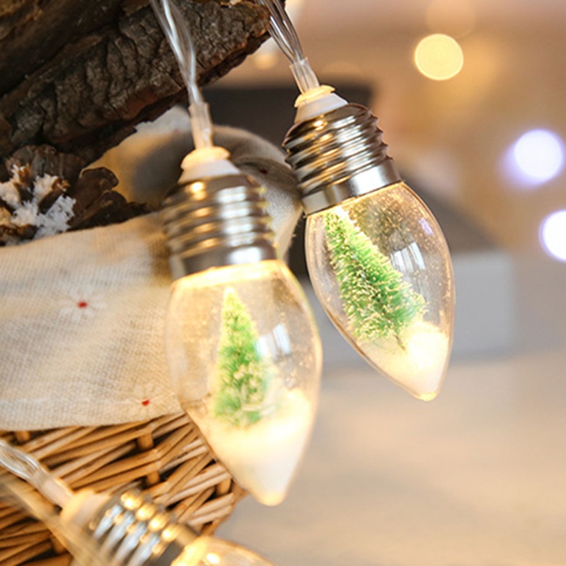 Dây Đèn LED 10 Bóng 6.5ft / 4.9ft Ánh Sáng Trắng Ấm Trang Trí Cây Thông Giáng Sinh Năm Mới