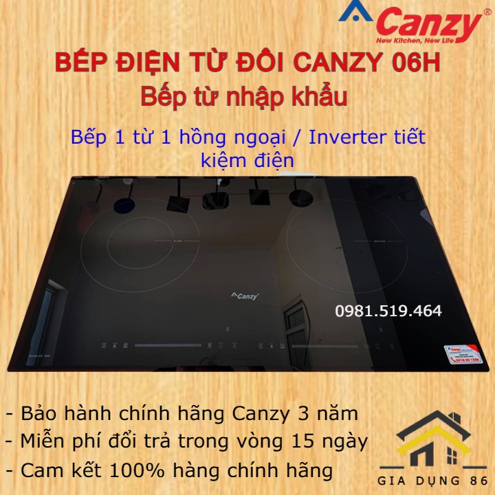 Bếp điên từ Canzy 06H / Mặt kính Ceramic chịu lực chịu nhiệt chống trầy xước / Bảo hành chính hãng 3 năm